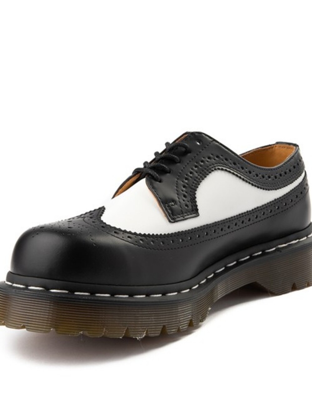 VTG Dr. Martens 3989 Bex Black White Leather Brogue Wingtip Oxfords 10M/11W